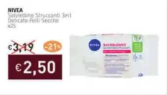 Prezzemolo e Vitale NIVEA Salviettine Struccanti 3in1 Delicate Pelli Secche offerta