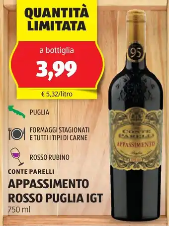 ALDI Conte parelli appassimento rosso puglia igt offerta