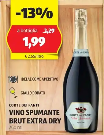 ALDI Corte dei fanti vino spumante brut extra dry offerta