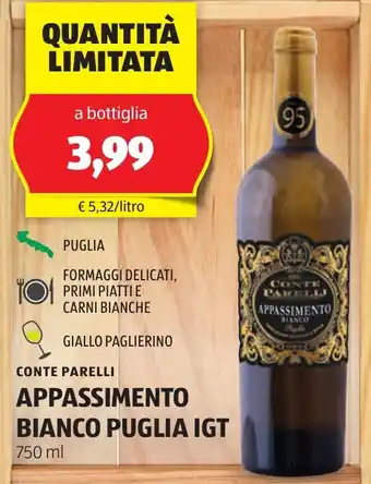 ALDI Conte parellj appassimento bianco puglia igt offerta