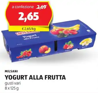 ALDI Milsani yogurt alla frutta offerta