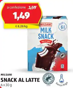 ALDI Milsani snack al latte offerta