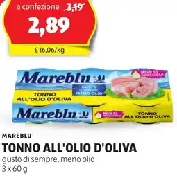 ALDI Mareblu tonno all'olio d'oliva offerta