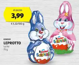 ALDI Kinder leprotto offerta