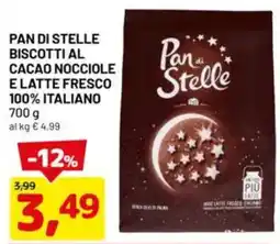 DPiù Pan di stelle biscotti al cacao nocciole e latte fresco 100% italiano offerta