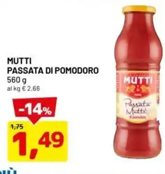 DPiù Mutti passata di pomodoro offerta