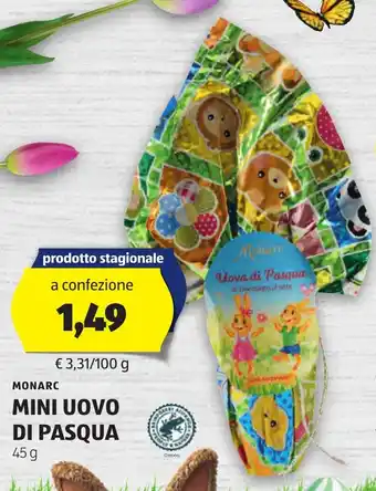 ALDI Monarc mini uovo di pasqua offerta