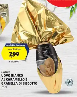 ALDI Gourmet uovo bianco al caramello e granella di biscotto offerta