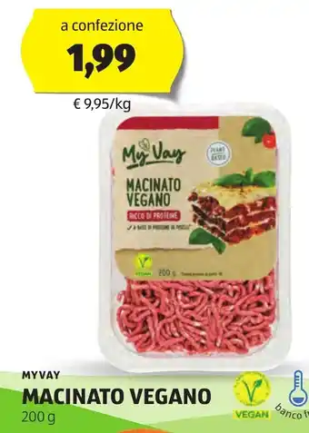 ALDI Myvay macinato vegano offerta