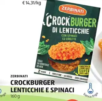 ALDI Zerbinati crockburger lenticchie e spinaci offerta