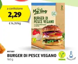 ALDI Myvay burger di pesce vegano offerta