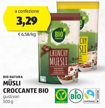 ALDI Bio natura müsli croccante bio offerta