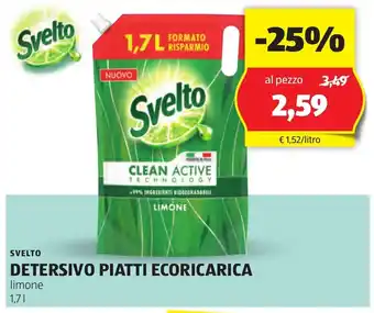 ALDI Svelto detersivo piatti ecoricarica offerta