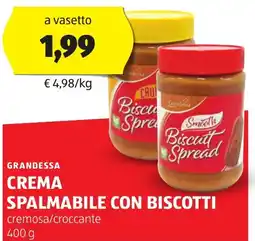 ALDI GRANDESSA Crema spalmabile con biscotti offerta