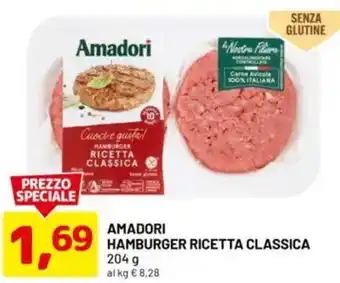 DPiù Amadori hamburger ricetta classica offerta