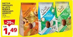 DPiù Ovetti di cioccolato al latte ripieni di crema gusti assortiti offerta