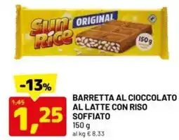 DPiù Barretta al cioccolato al latte con riso soffiato offerta