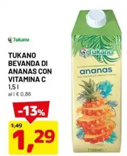 DPiù Tukano bevanda di ananas con vitamina c offerta