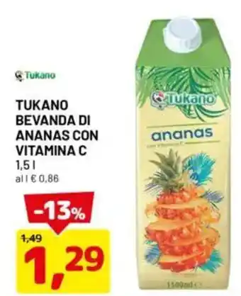 DPiù Tukano bevanda di ananas con vitamina c offerta