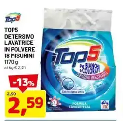 DPiù Top5 detersivo lavatrice in polvere 18 misurini offerta