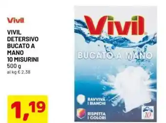 DPiù Vivil detersivo bucato a mano 10 misurini offerta