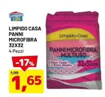 DPiù Limpido casa panni microfibra 4 pezzi offerta