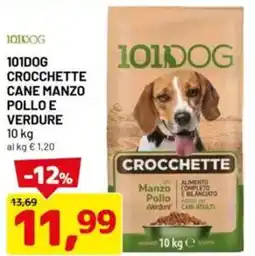 DPiù 101dog crocchette cane manzo pollo e verdure offerta