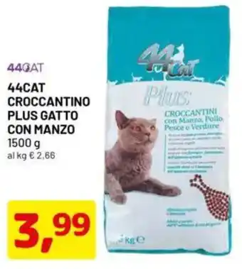 DPiù 44cat croccantino plus gatto con manzo offerta