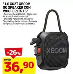 DPiù Lg xg2t xboom go speaker con woofer da 1,5″ offerta