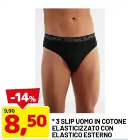 DPiù 3 slip uomo in cotone elasticizzato con elastico esterno offerta