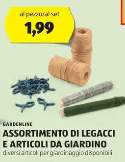 ALDI Gardenline assortimento di legacci e articoli da giardino offerta