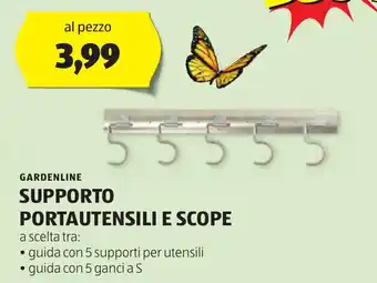 ALDI Gardenline supporto portautensili e scope offerta