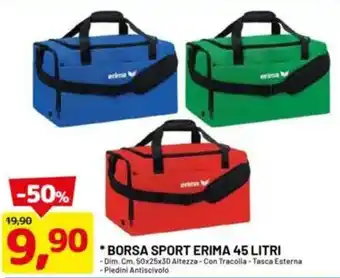 DPiù Borsa sport erima 45 litri offerta