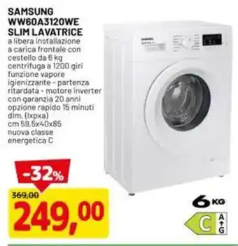 DPiù SAMSUNG WW60A3120WE SLIM LAVATRICE offerta