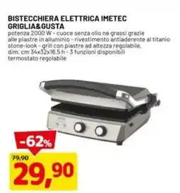 DPiù Bistecchiera elettrica imetec griglia&gusta offerta