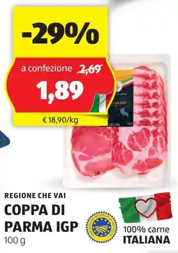 ALDI Regione che vai coppa di parma igp offerta