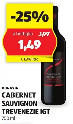 ALDI Bonavin cabernet sauvignon trevenezie igt offerta