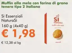 NaturaSì Muffin alla mela con farina di grano tenero tipo 2 italiana Sì Essenziali NaturaSì offerta