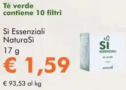 NaturaSì Tè verde contiene 10 filtri Sì Essenziali Natura Si offerta