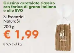 NaturaSì Grissino arrotolato classico con farina di grano italiano e olio EVO Sì Essenziali Natura Si offerta