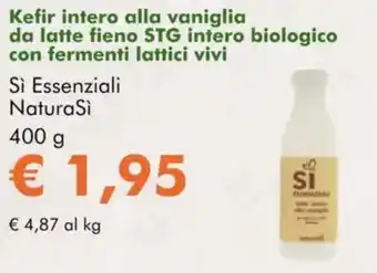 NaturaSì Kefir intero alla vaniglia da latte fieno STG intero biologico Sì Essenziali NaturaSi offerta