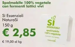 NaturaSì Spalmabile 100% vegetale con fermenti lattici vivi Sì Essenziali NaturaSì offerta