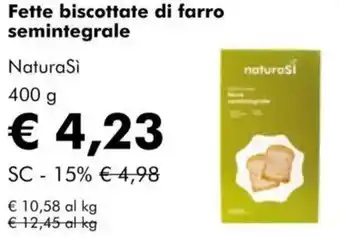 NaturaSì Fette biscottate di farro semintegrale NaturaSi offerta