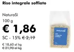 NaturaSì Riso integrale soffiato Natura Si offerta