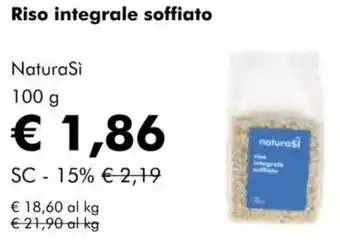 NaturaSì Riso integrale soffiato Natura Si offerta