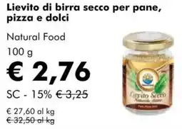 NaturaSì Lievito di birra secco per pane, pizza e dolci Natural Food offerta