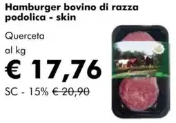 NaturaSì Hamburger bovino di razza podolica - skin Querceta offerta