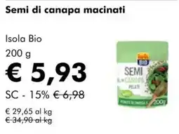 NaturaSì Semi di canapa macinati Isola Bio offerta