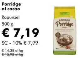 NaturaSì Porridge al cacao Rapunzel offerta