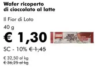 NaturaSì Wafer ricoperto di cioccolato al latte Il Fior di Loto offerta